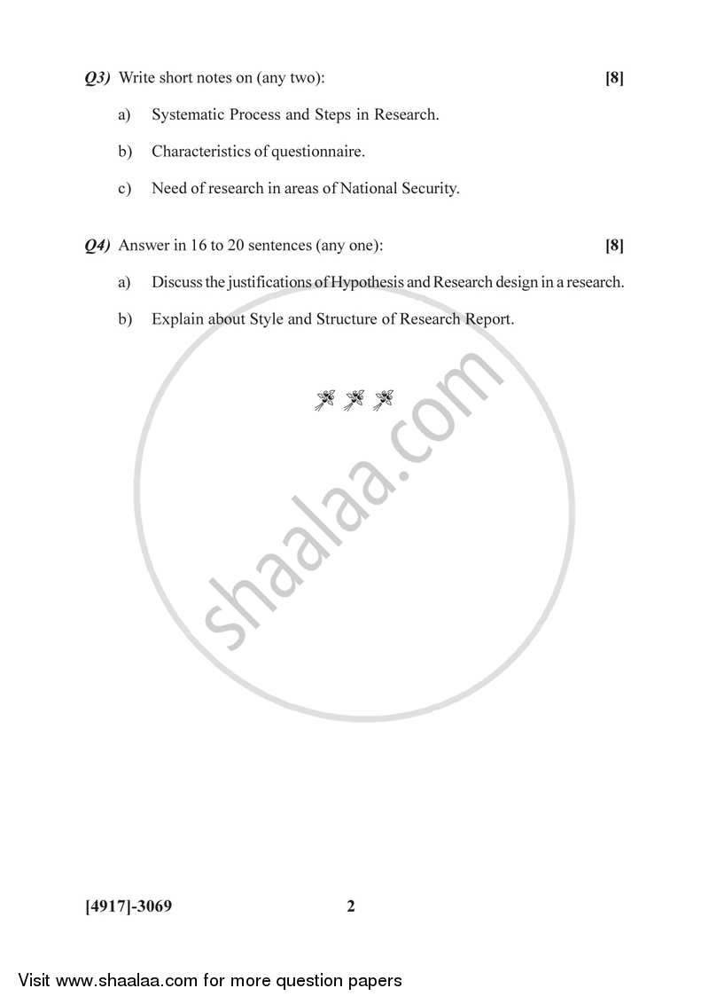 Research Methodology 2015-2016 - B.Sc. - Semester 5 (TYBSc) - University of Pune question paper with PDF download