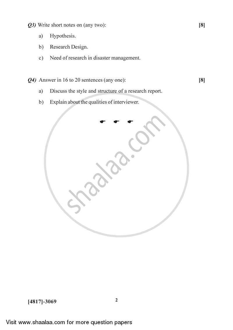 Research Methodology 2015-2016 - B.Sc. - Semester 5 (TYBSc) - University of Pune question paper with PDF download