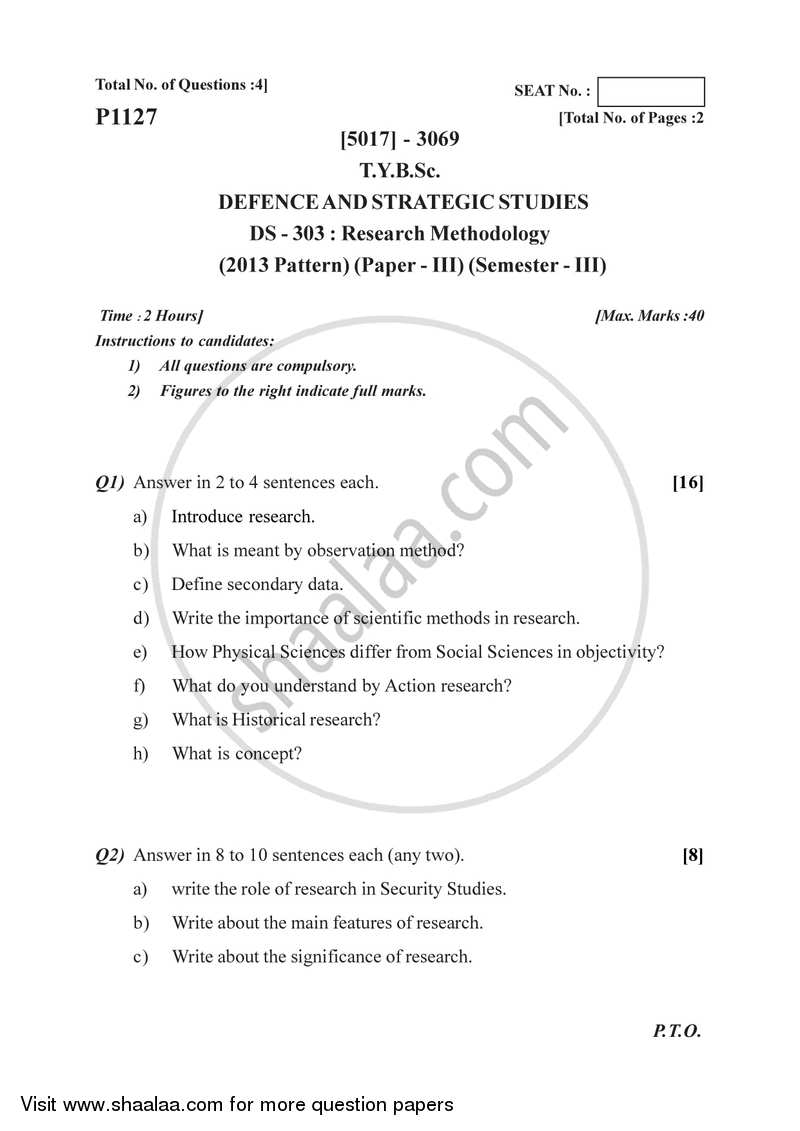 research methodology question paper with answers pdf