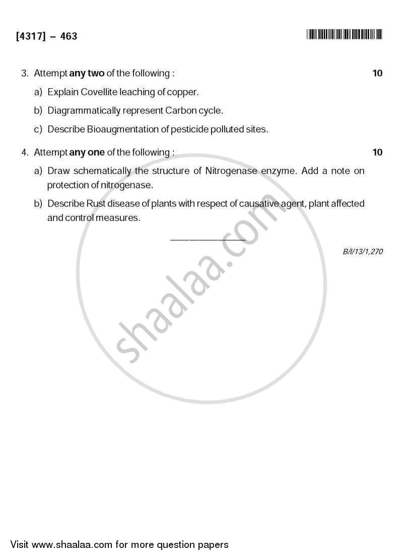 Soil and Agricultural Microbiology 2013-2014 - B.Sc. - Semester 6 (TYBSc) - University of Pune question paper with PDF download