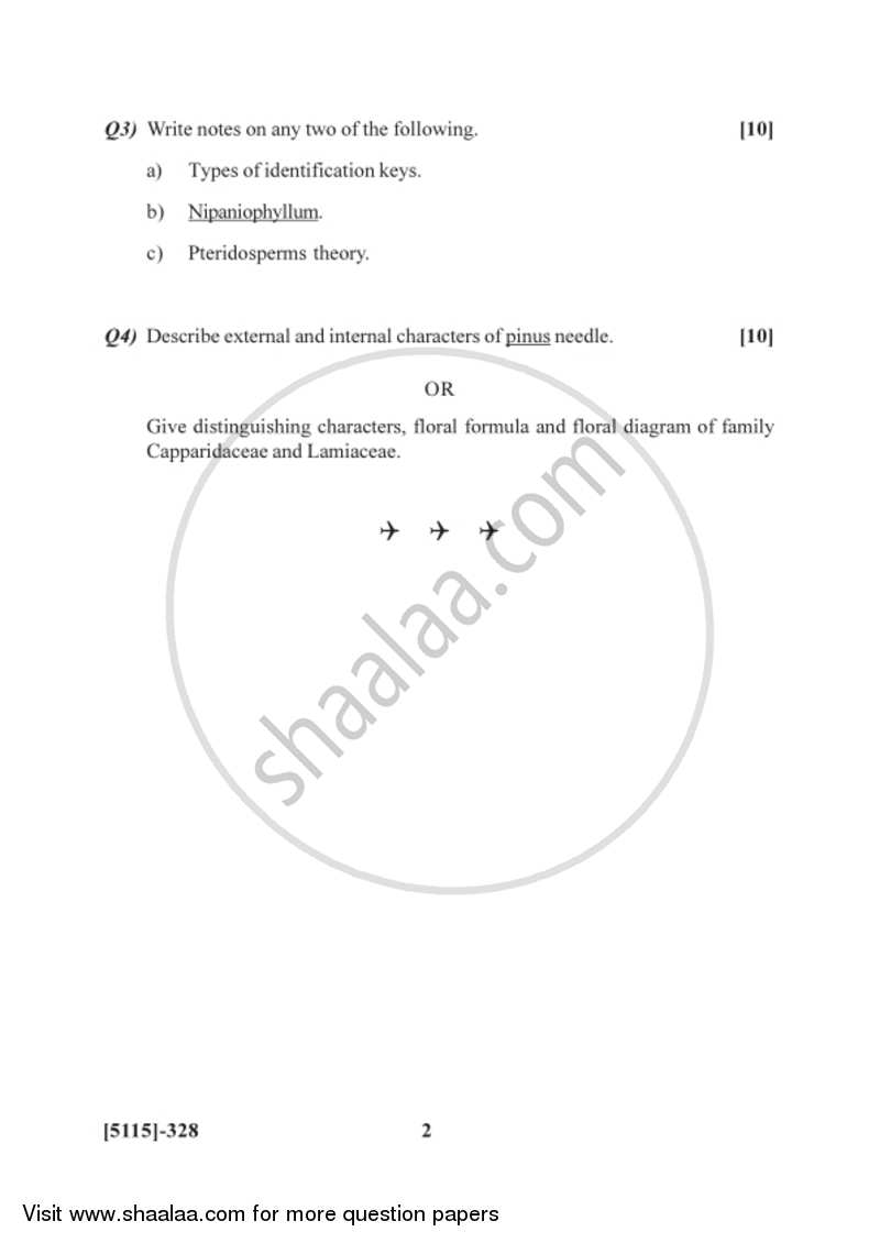 Spermatophyta and Palaeobotany 2016-2017 - B.Sc. - Semester 5 (TYBSc) - University of Pune question paper with PDF download