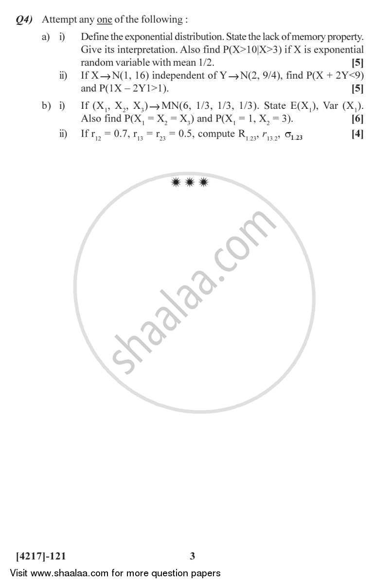 Statistical Techniques 1 2012-2013 - B.Sc. - Semester 3 (SYBSc) - University of Pune question paper with PDF download