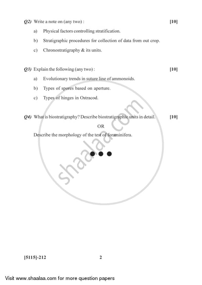 Stratigraphy and Palaeontology 2016-2017 - B.Sc. - Semester 4 (SYBSc) - University of Pune question paper with PDF download