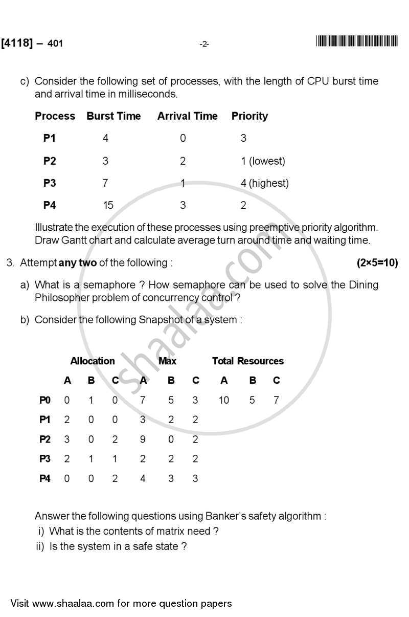 Systems Programming and Operating System 2 2012-2013 - B.Sc. - Semester 6 (TYBSc) - University of Pune question paper with PDF download