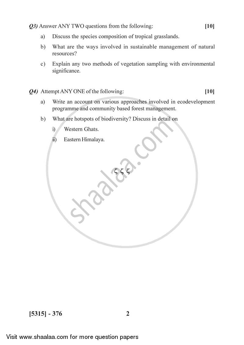 Terrestrial Ecosystems and Management 2017-2018 - B.Sc. - Semester 5 (TYBSc) - University of Pune question paper with PDF download