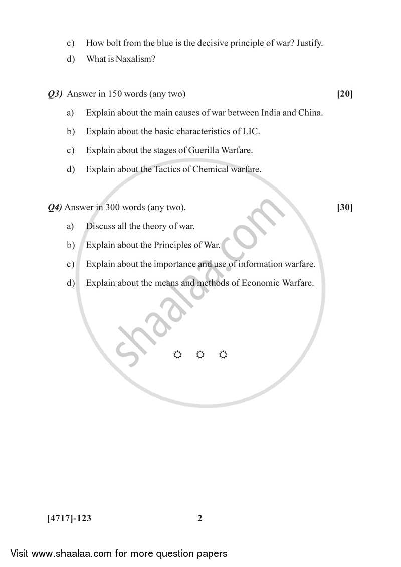 War and Warfare 2014-2015 - B.Sc. - Semester 2 (FYBSc) - University of Pune question paper with PDF download