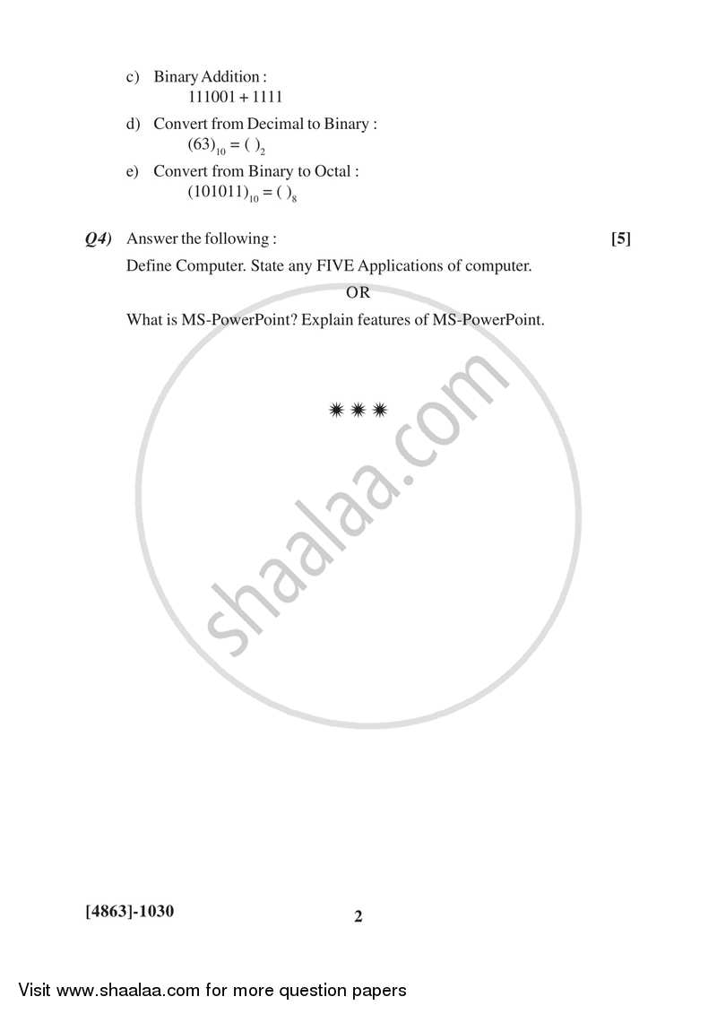 Computer Application 1 2015-2016 F.Y.B.Com Vocational - University of Pune question paper with PDF download