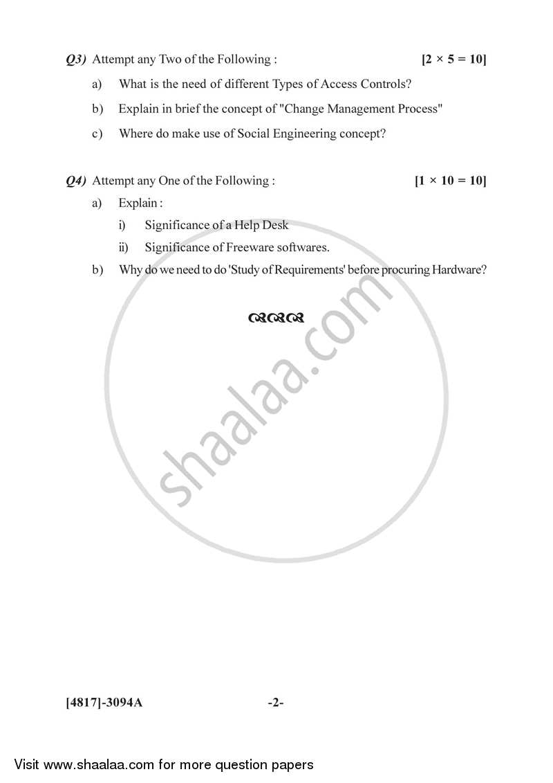 Computer/It Service Management 2015-2016 Semester 5 (FYBSc) - University of Pune question paper with PDF download