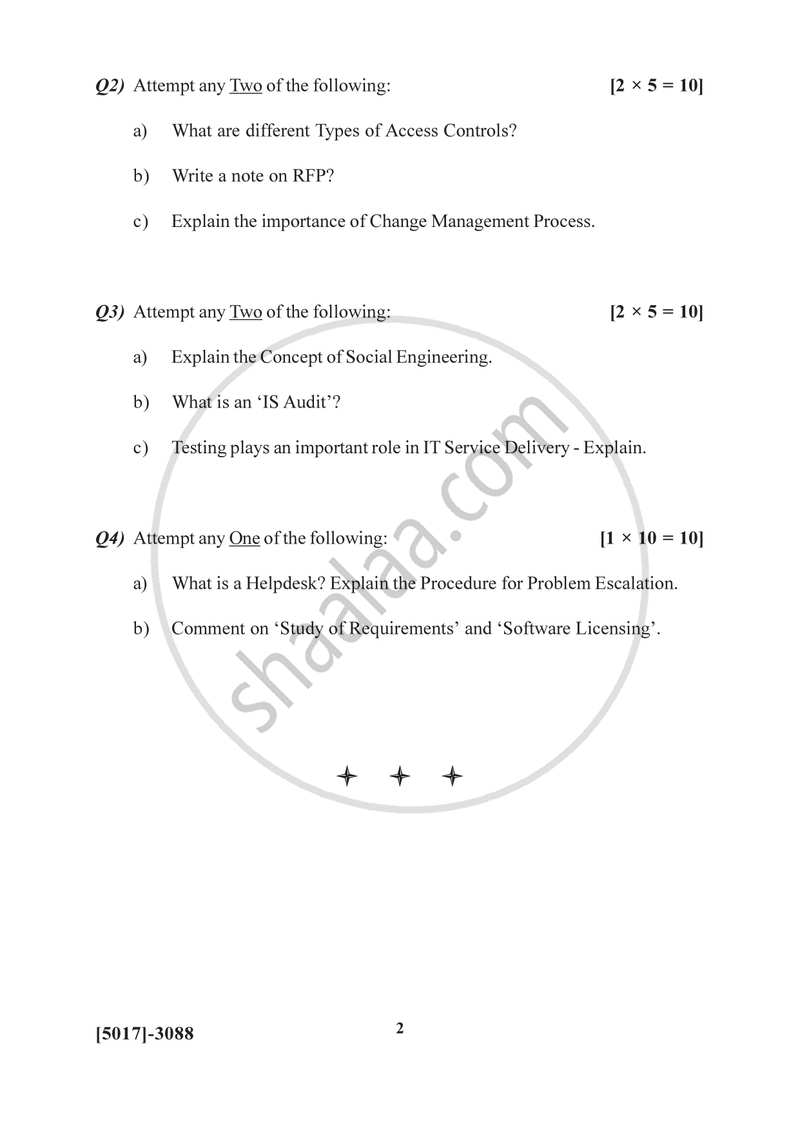 Computer/It Service Management 2016-2017 Semester 5 (FYBSc) - University of Pune question paper with PDF download