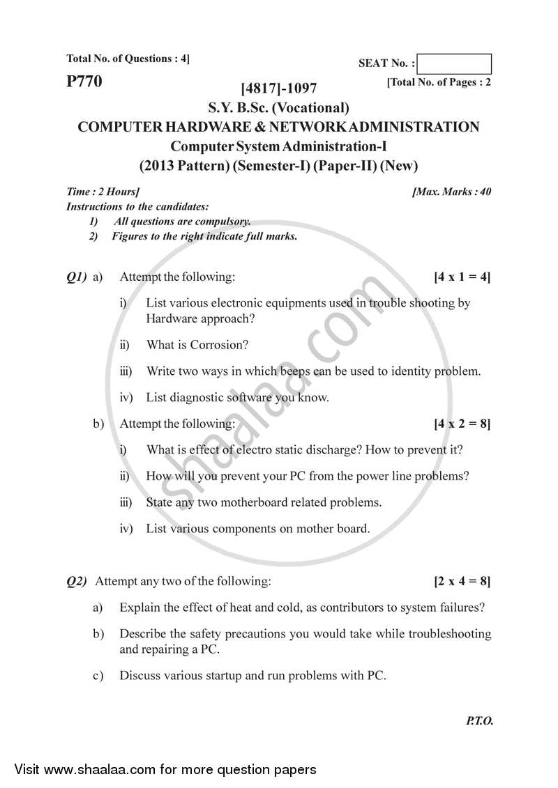 Computer System Management 1 2015-2016 Semester 3 (FYBSc) - University of Pune question paper with PDF download