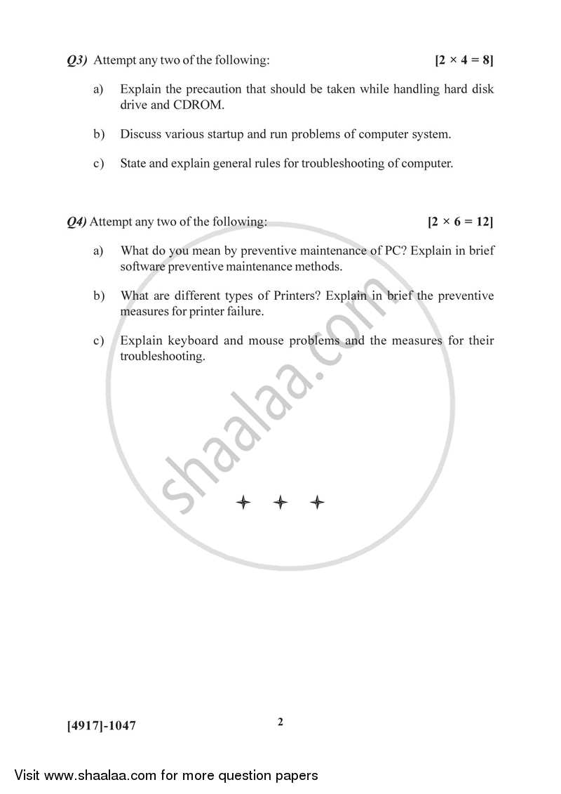 Computer System Management 1 2015-2016 Semester 3 (FYBSc) - University of Pune question paper with PDF download