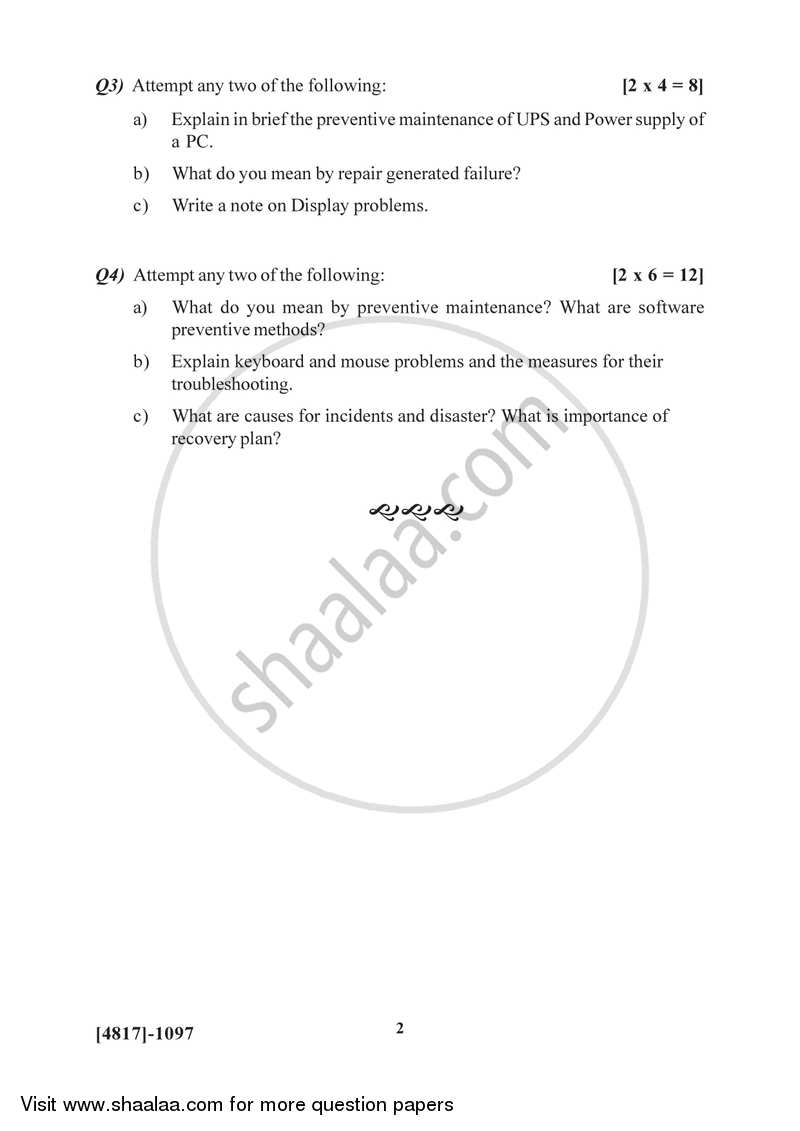 Computer System Management 1 2015-2016 Semester 3 (FYBSc) - University of Pune question paper with PDF download