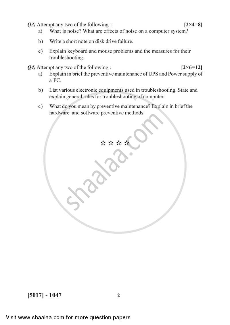 Computer System Management 1 2016-2017 Semester 3 (FYBSc) - University of Pune question paper with PDF download