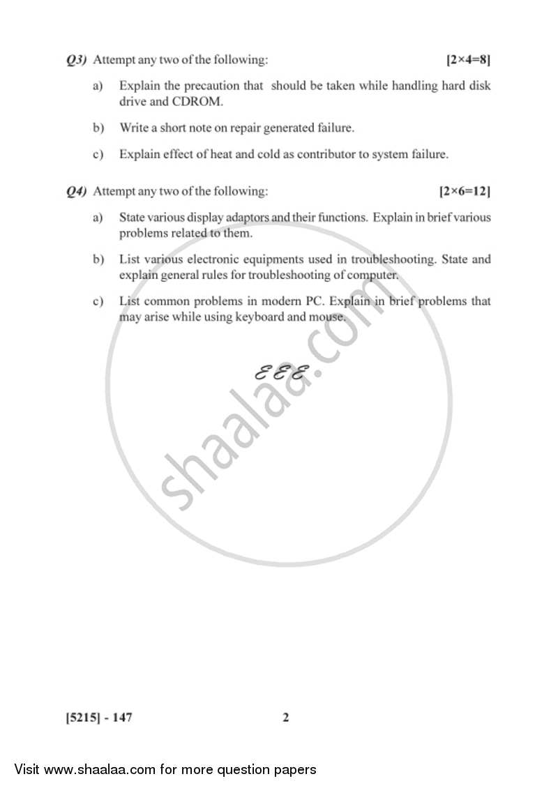 Computer System Management 1 2017-2018 Semester 3 (FYBSc) - University of Pune question paper with PDF download