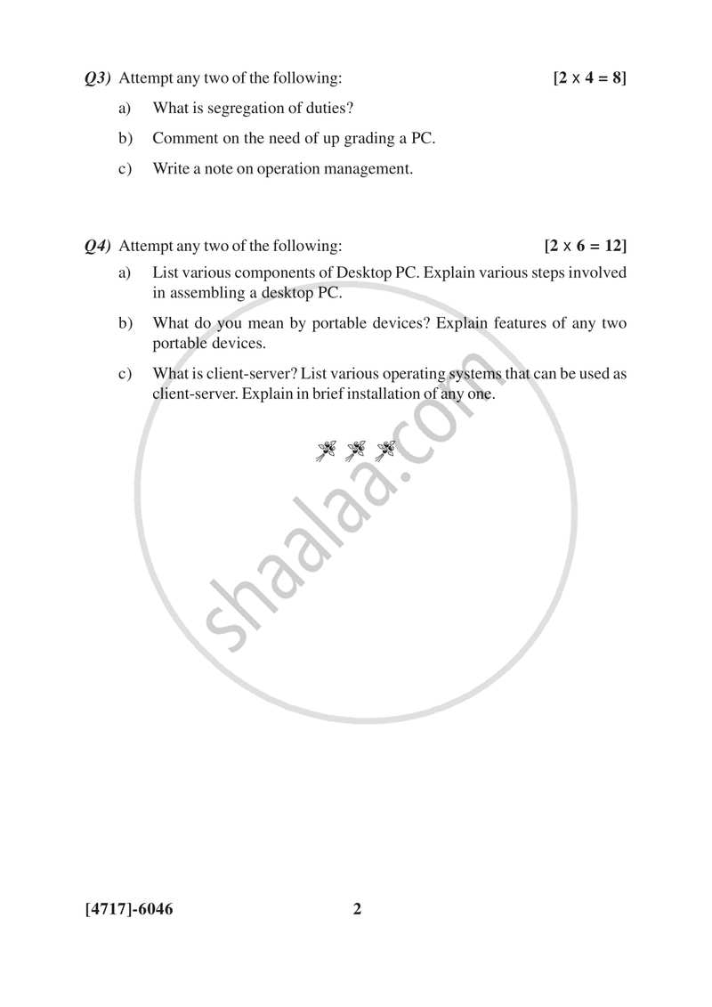 Computer System Management 2 2014-2015 Semester 4 (FYBSc) - University of Pune question paper with PDF download