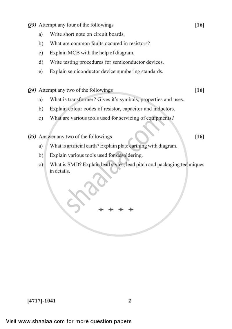 Electronic Components, Circuit and Equipment Assembly 2014-2015 Semester 2 (FYBSc) - University of Pune question paper with PDF download