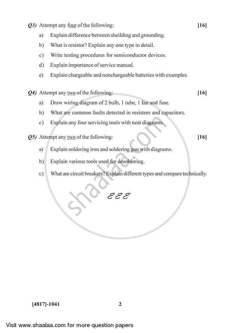 Electronic Components, Circuit and Equipment Assembly 2015-2016 Semester 2 (FYBSc) - University of Pune question paper with PDF download