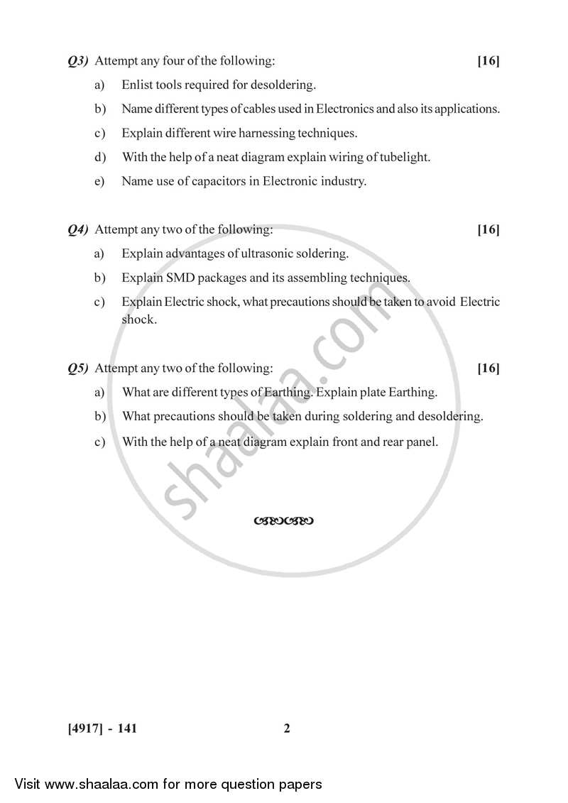 Electronic Components, Circuit and Equipment Assembly 2015-2016 Semester 2 (FYBSc) - University of Pune question paper with PDF download