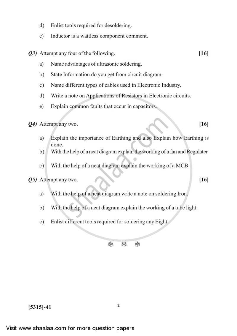 Electronic Components, Circuit and Equipment Assembly 2017-2018 Semester 2 (FYBSc) - University of Pune question paper with PDF download