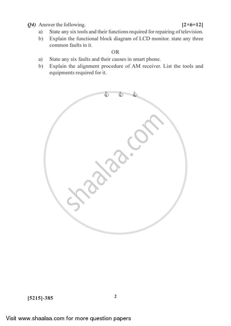 Electronic Equipment Troubleshooting and Repairs 2017-2018 Semester 5 (FYBSc) - University of Pune question paper with PDF download
