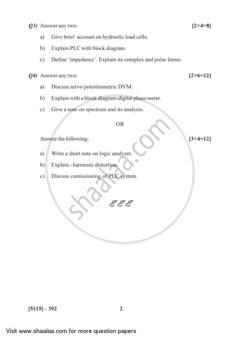 Electronic Instrumentation 2016-2017 Semester 5 (FYBSc) - University of Pune question paper with PDF download