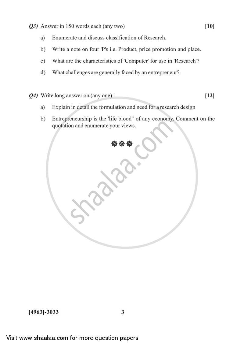 Entrepreneurship Development 6 2015-2016 T.Y.B.Com Vocational - University of Pune question paper with PDF download