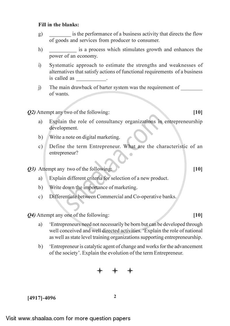 Entrepreneurship Development 2015-2016 Semester 6 (FYBSc) - University of Pune question paper with PDF download