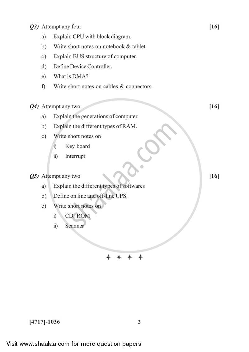 Essentials of Computer 2014-2015 Semester 2 (FYBSc) - University of Pune question paper with PDF download
