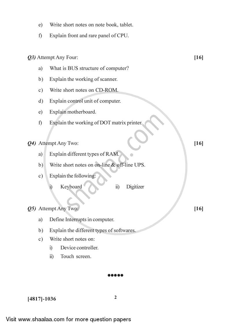 Essentials of Computer 2015-2016 Semester 2 (FYBSc) - University of Pune question paper with PDF download