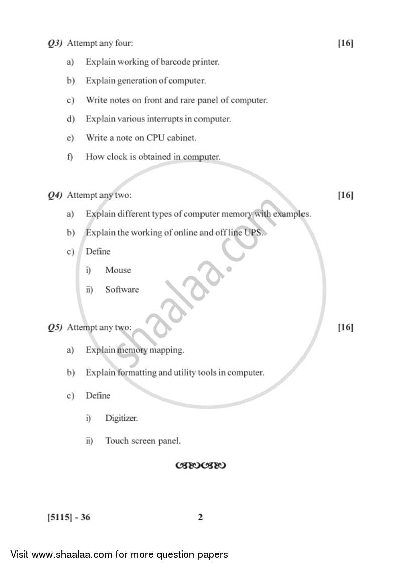 Essentials of Computer 2016-2017 Semester 2 (FYBSc) - University of Pune question paper with PDF download