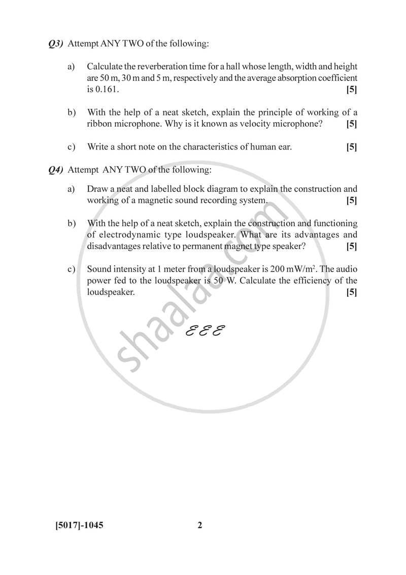 Fundamentals of Acoustics and Sound for Media 2016-2017 Semester 3 (FYBSc) - University of Pune question paper with PDF download