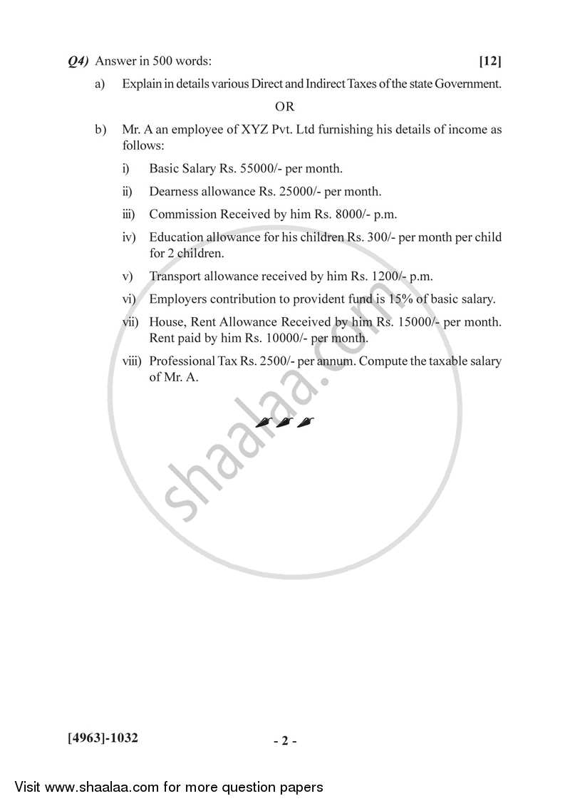 Indian Tax System 2015-2016 F.Y.B.Com Vocational - University of Pune question paper with PDF download