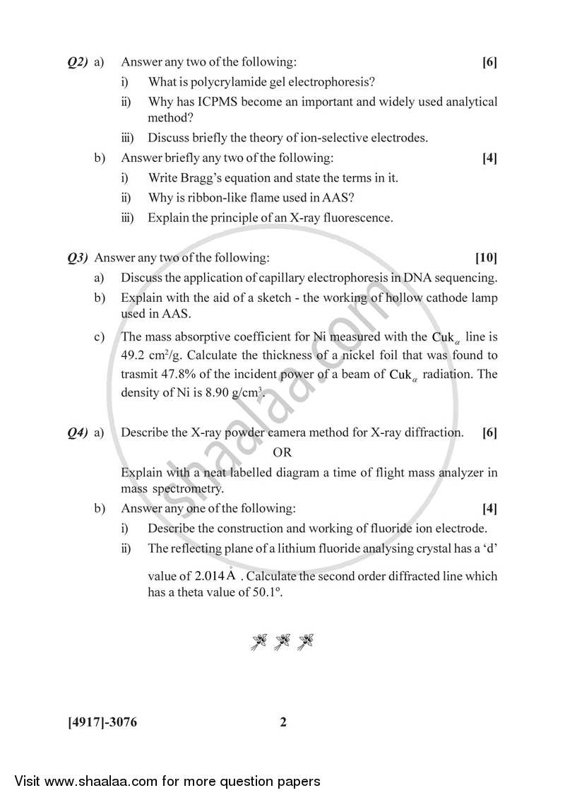 Industrial Methods of Chemical Analysis 2015-2016 Semester 5 (FYBSc) - University of Pune question paper with PDF download