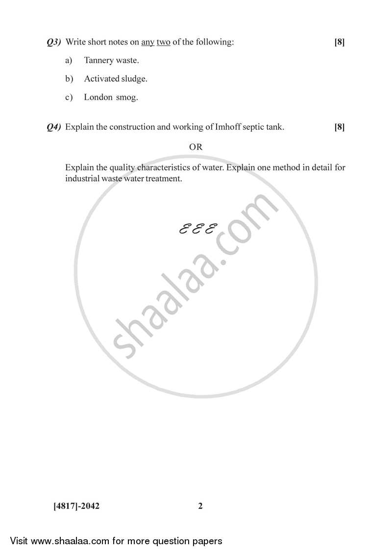 Industrial Pollution 2015-2016 Semester 4 (FYBSc) - University of Pune question paper with PDF download