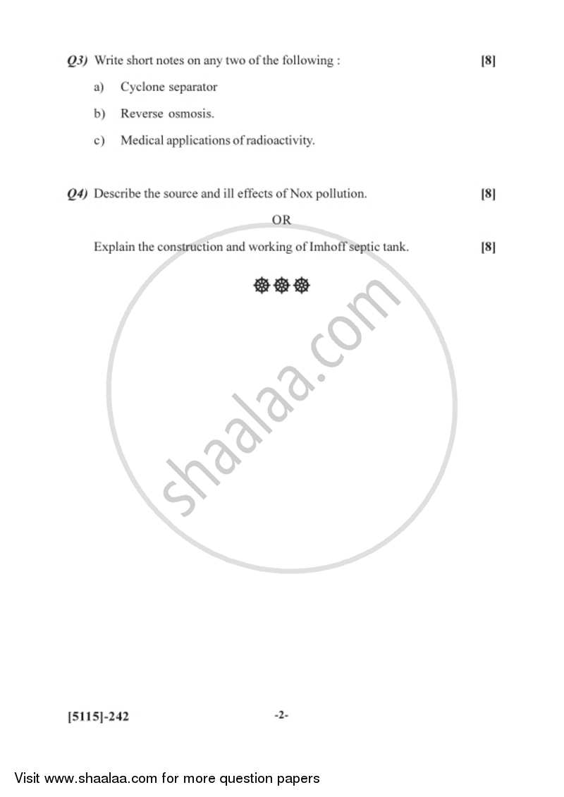 Industrial Pollution 2016-2017 Semester 4 (FYBSc) - University of Pune question paper with PDF download