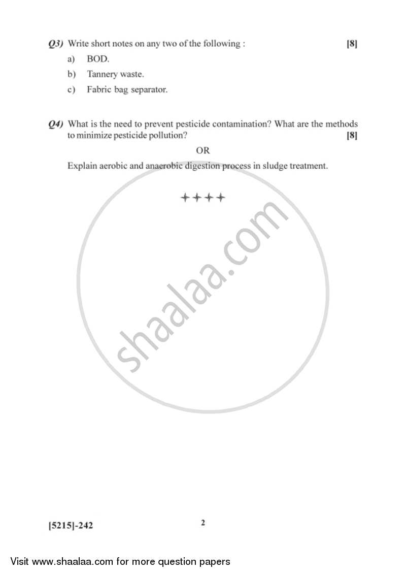 Industrial Pollution 2017-2018 Semester 4 (FYBSc) - University of Pune question paper with PDF download