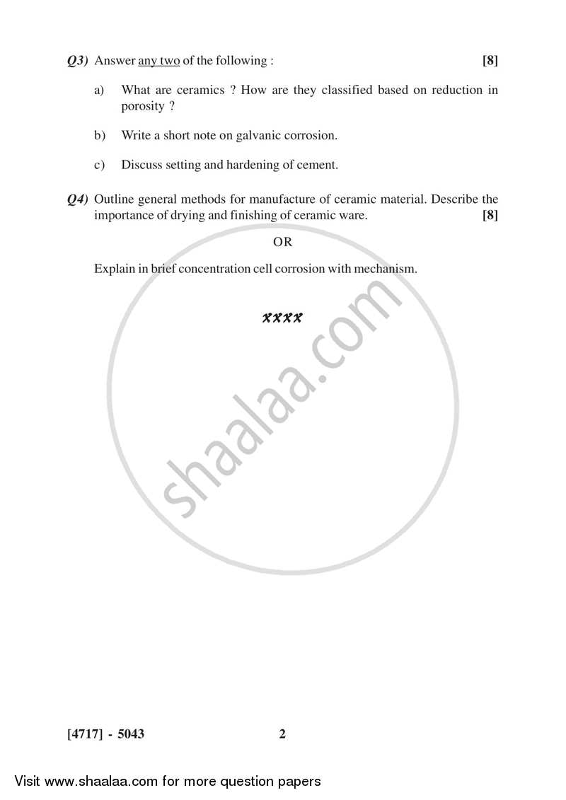 Inorganic process industries 2014-2015 Semester 3 (FYBSc) - University of Pune question paper with PDF download