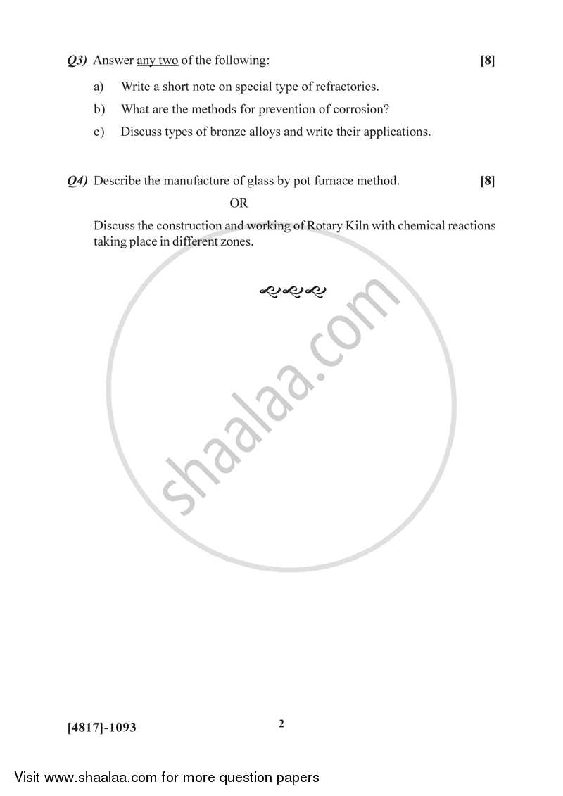 Inorganic process industries 2015-2016 Semester 3 (FYBSc) - University of Pune question paper with PDF download