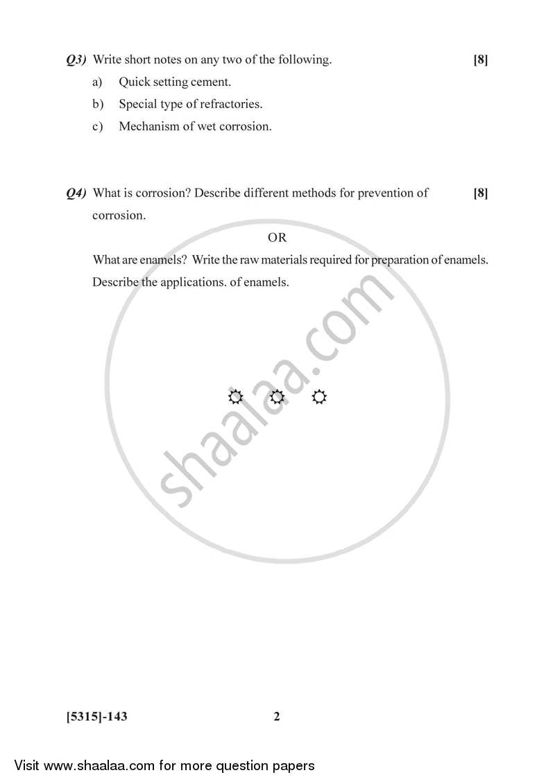 Inorganic process industries 2017-2018 Semester 3 (FYBSc) - University of Pune question paper with PDF download