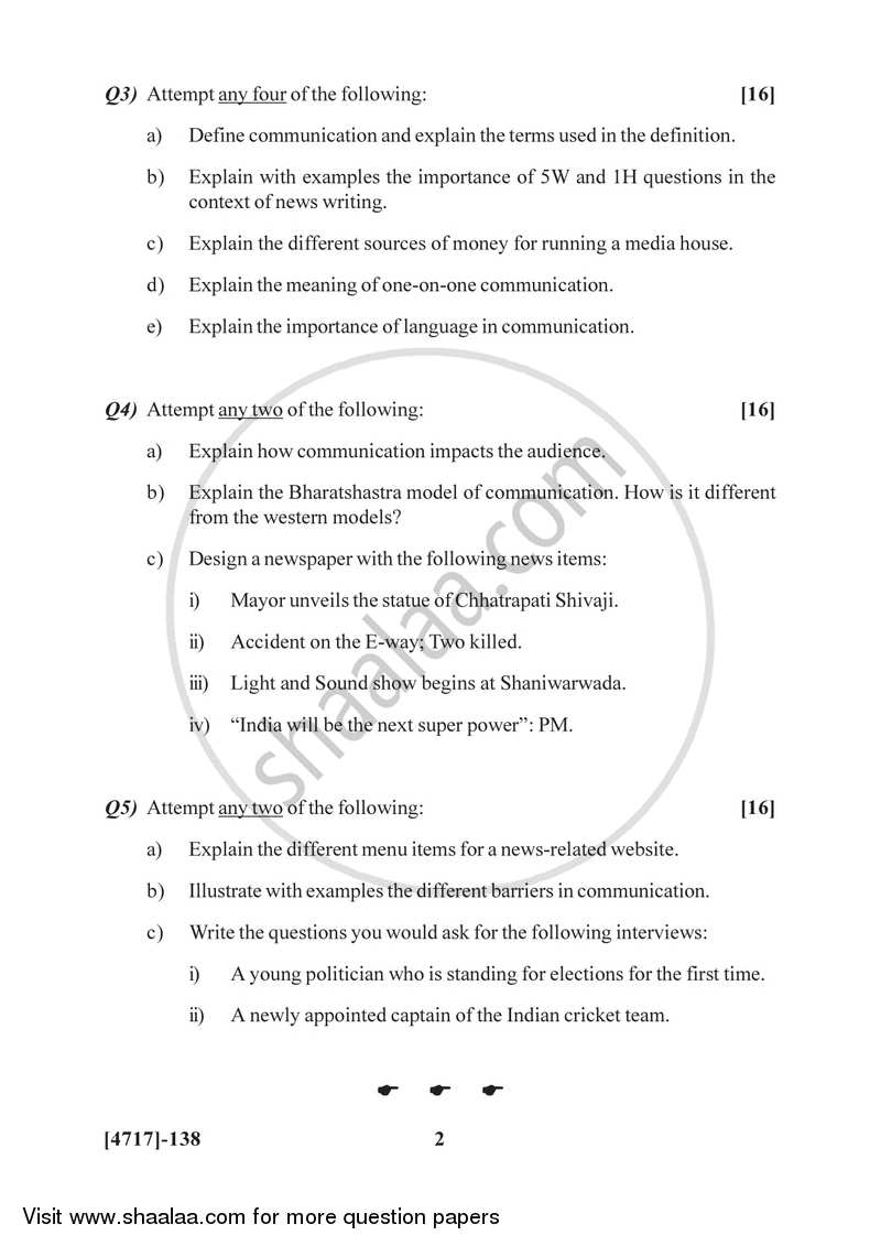 Introduction to Mass Communication and Media Scene in India 2014-2015 Semester 2 (FYBSc) - University of Pune question paper with PDF download