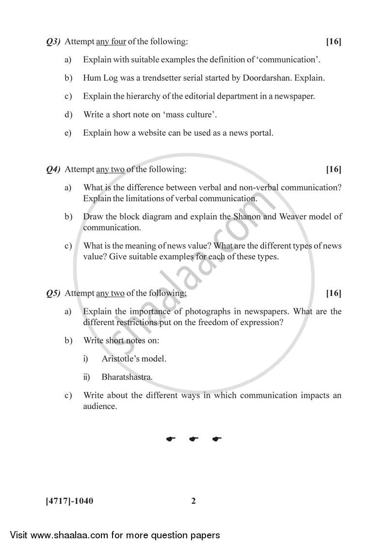 Introduction to Mass Communication and Media Scene in India 2014-2015 Semester 2 (FYBSc) - University of Pune question paper with PDF download