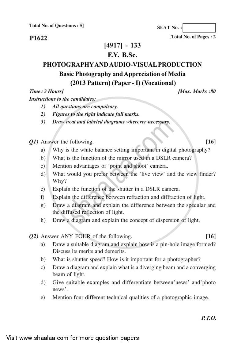 Introduction to Mass Communication and Media Scene in India 2015-2016 Semester 2 (FYBSc) - University of Pune question paper with PDF download