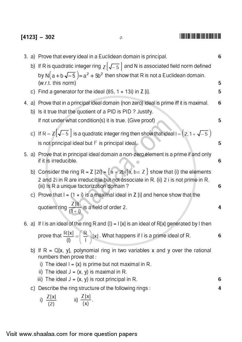 Ring Theory 2011-2012 - M.A. - Semester 3 - University of Pune question paper with PDF download