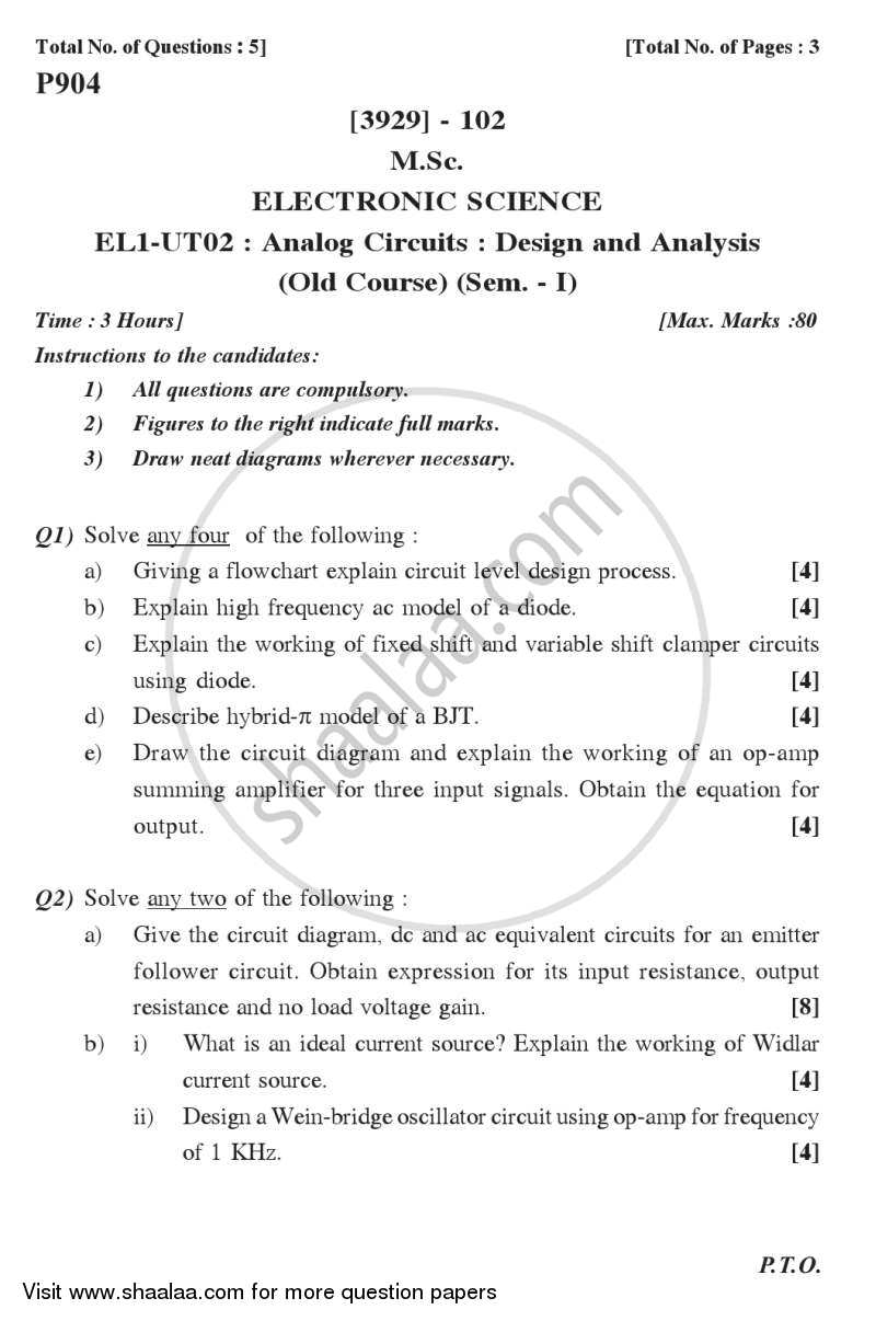 Analog Circuit Design and Analysis 2011-2012 M.Sc ...