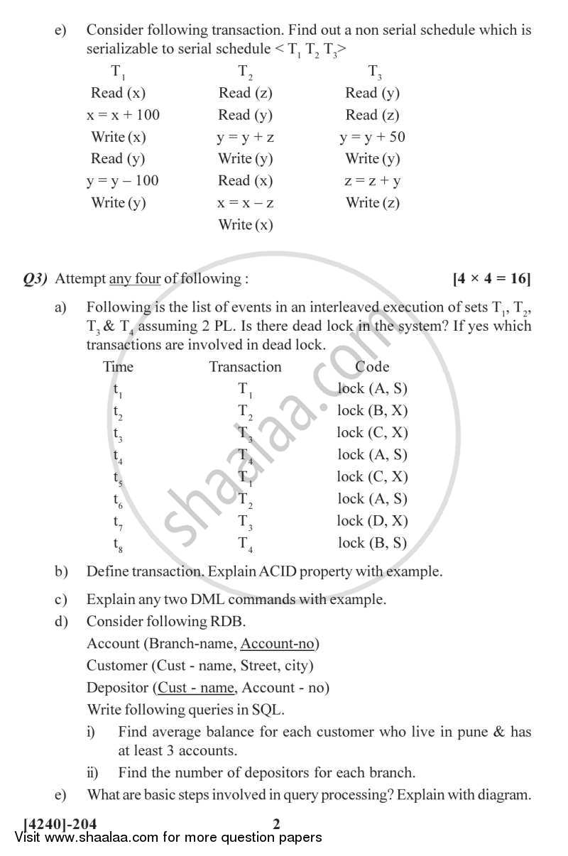 Database Management Systems 2012-2013 - M.C.A. - Semester 2 - University of Pune question paper with PDF download