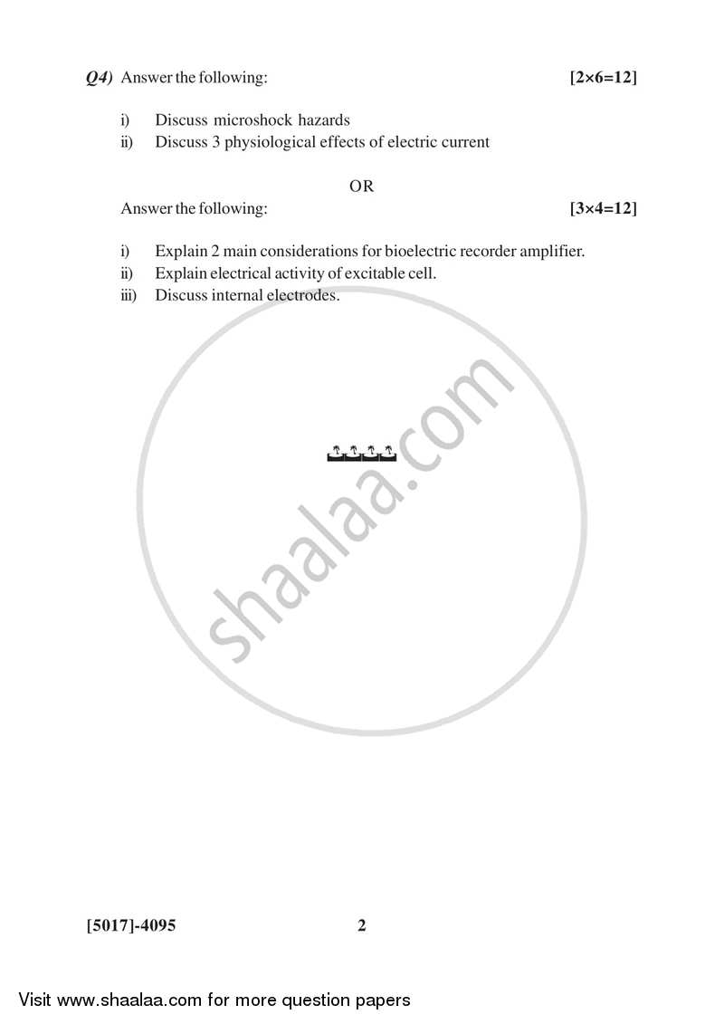 Medical Instrumentation 2016-2017 Semester 6 (FYBSc) - University of Pune question paper with PDF download