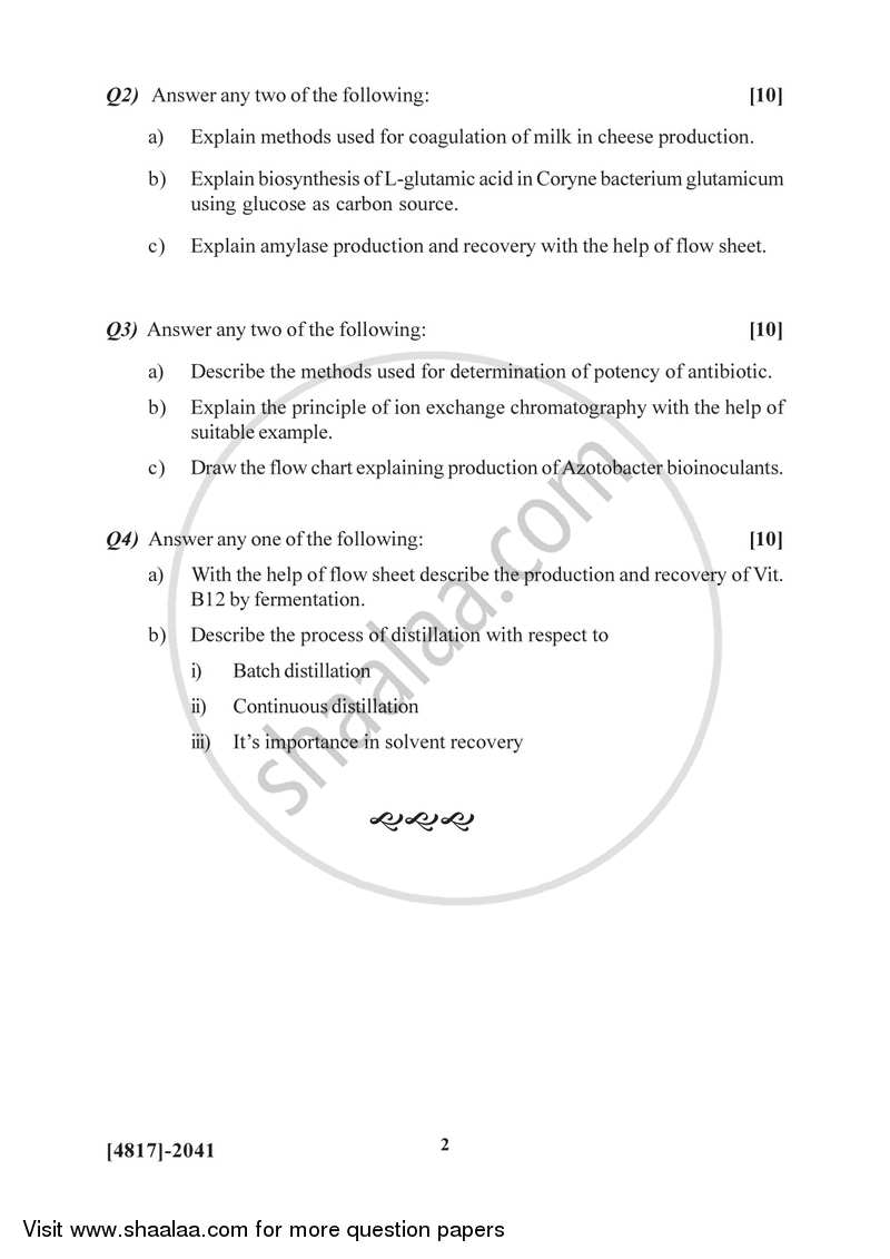 Microbial Fermentation and Downstream 2015-2016 Semester 4 (FYBSc) - University of Pune question paper with PDF download