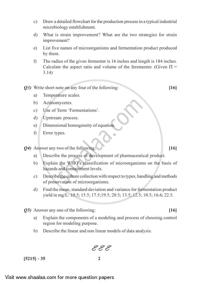 Microorganisms and Systems for Fermentation Process 2017-2018 Semester 2 (FYBSc) - University of Pune question paper with PDF download