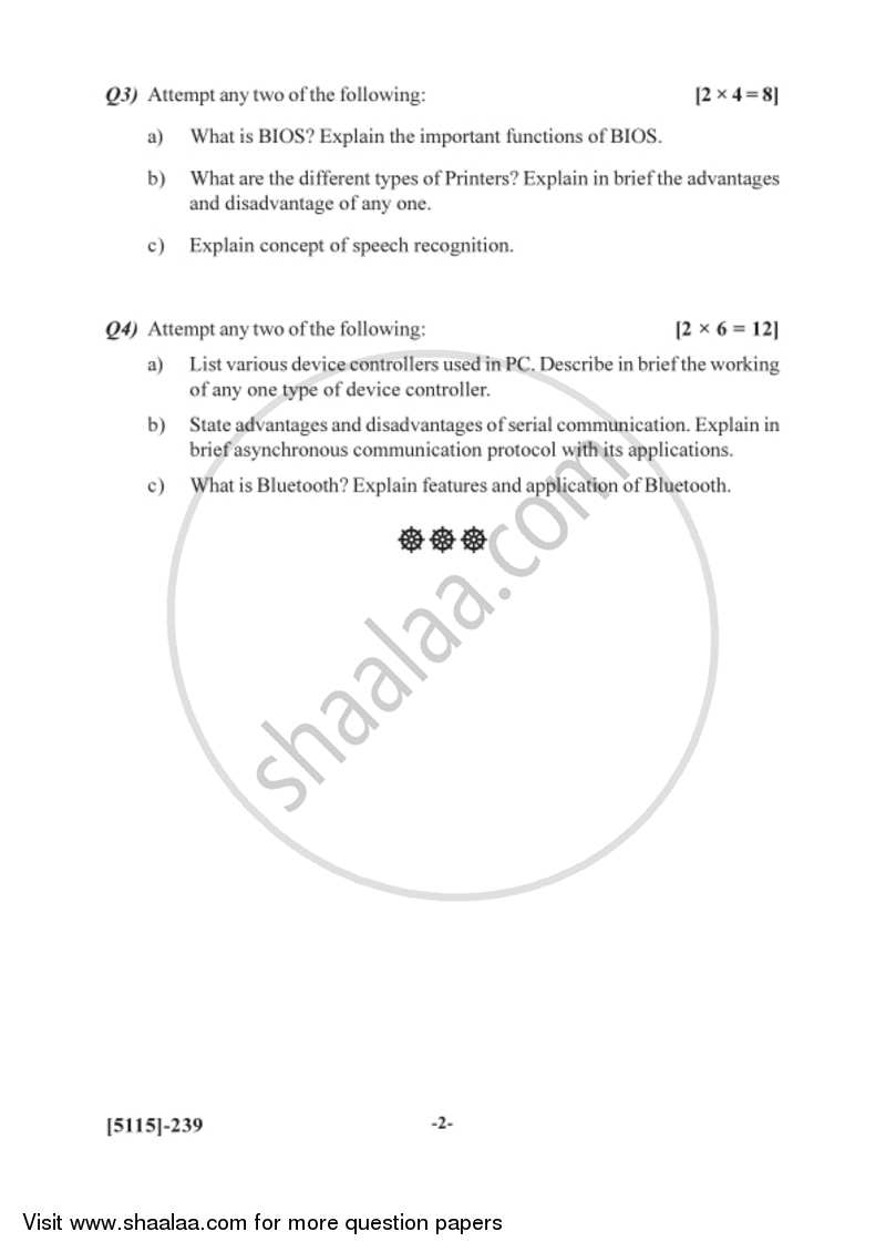 Microprocessor and Interfacing Techniques 2016-2017 Semester 4 (FYBSc) - University of Pune question paper with PDF download