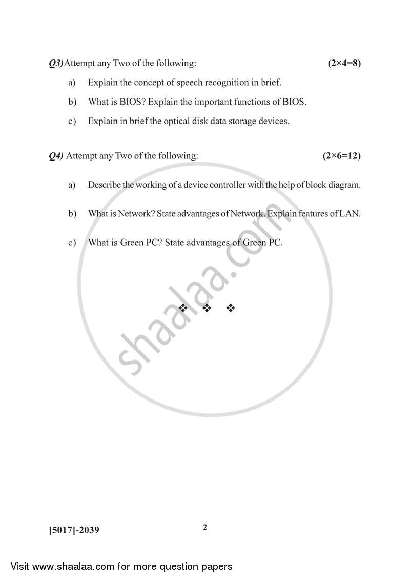 Microprocessor and Interfacing Techniques 2016-2017 Semester 4 (FYBSc) - University of Pune question paper with PDF download